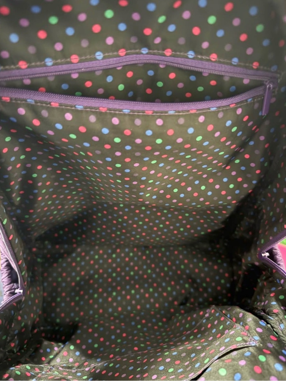 Vera Bradley Quilted Purple Backpack - Picture 3 of 3